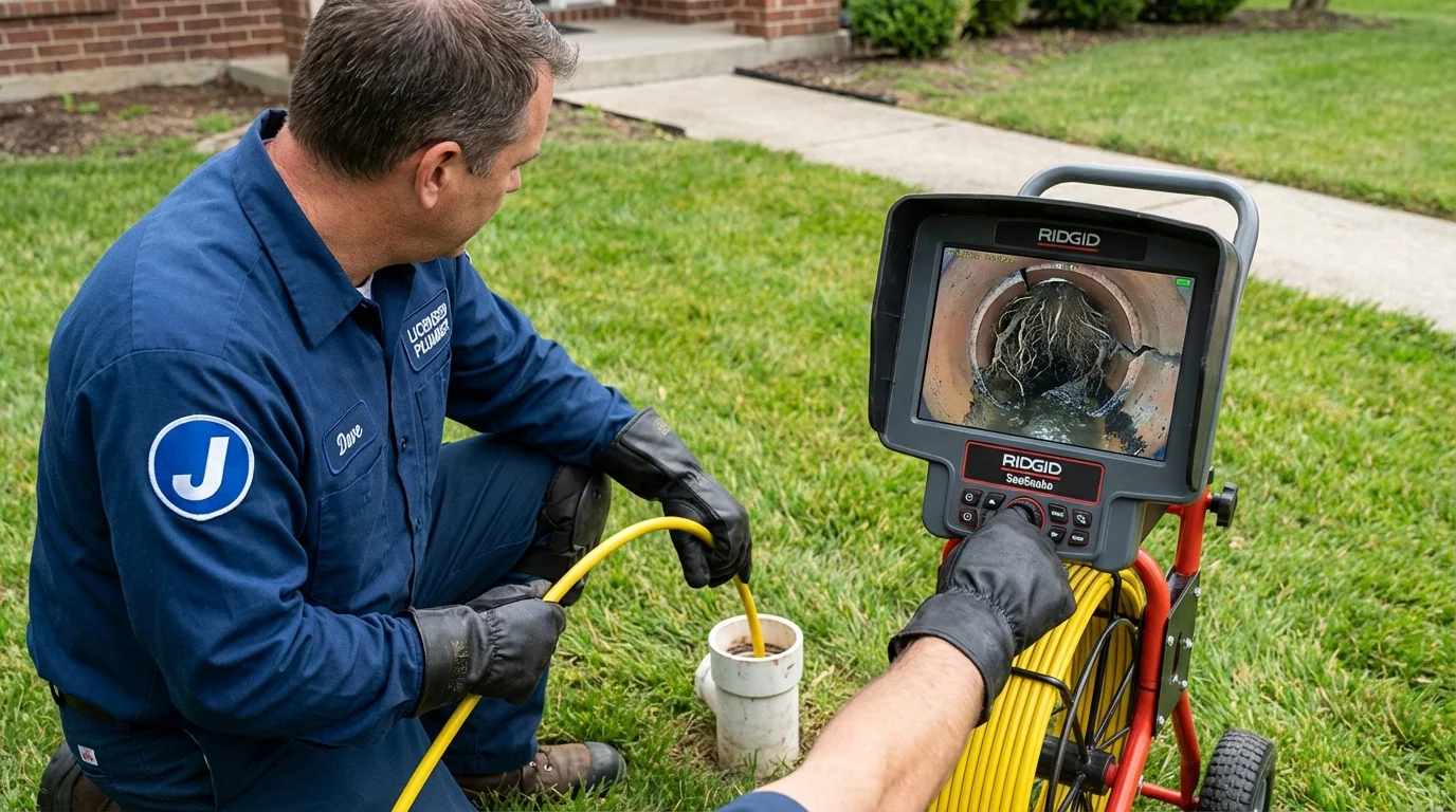 Sewer camera inspection being performed by Johns Plumbing LLC in Salamanca
